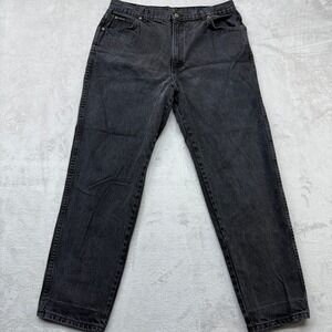 Vintage H.I.S. Straight Leg Jeans Mens‎ 38x32 Black Denim 90s Cotton Made in USA